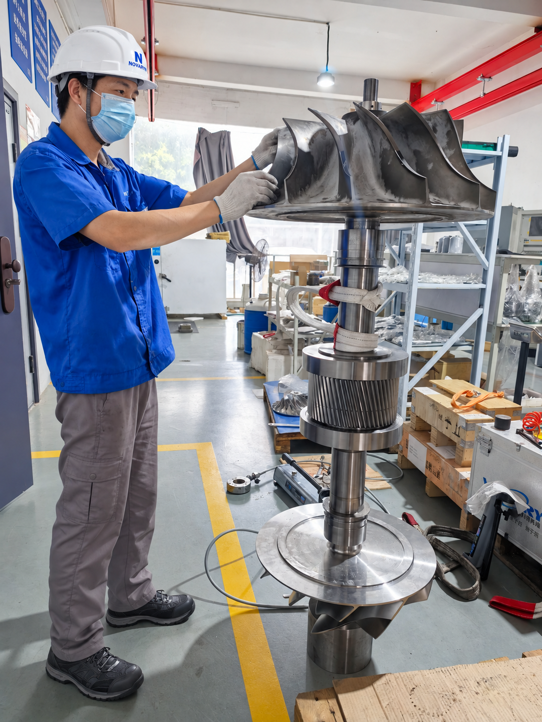 Rotor assembly work in progress